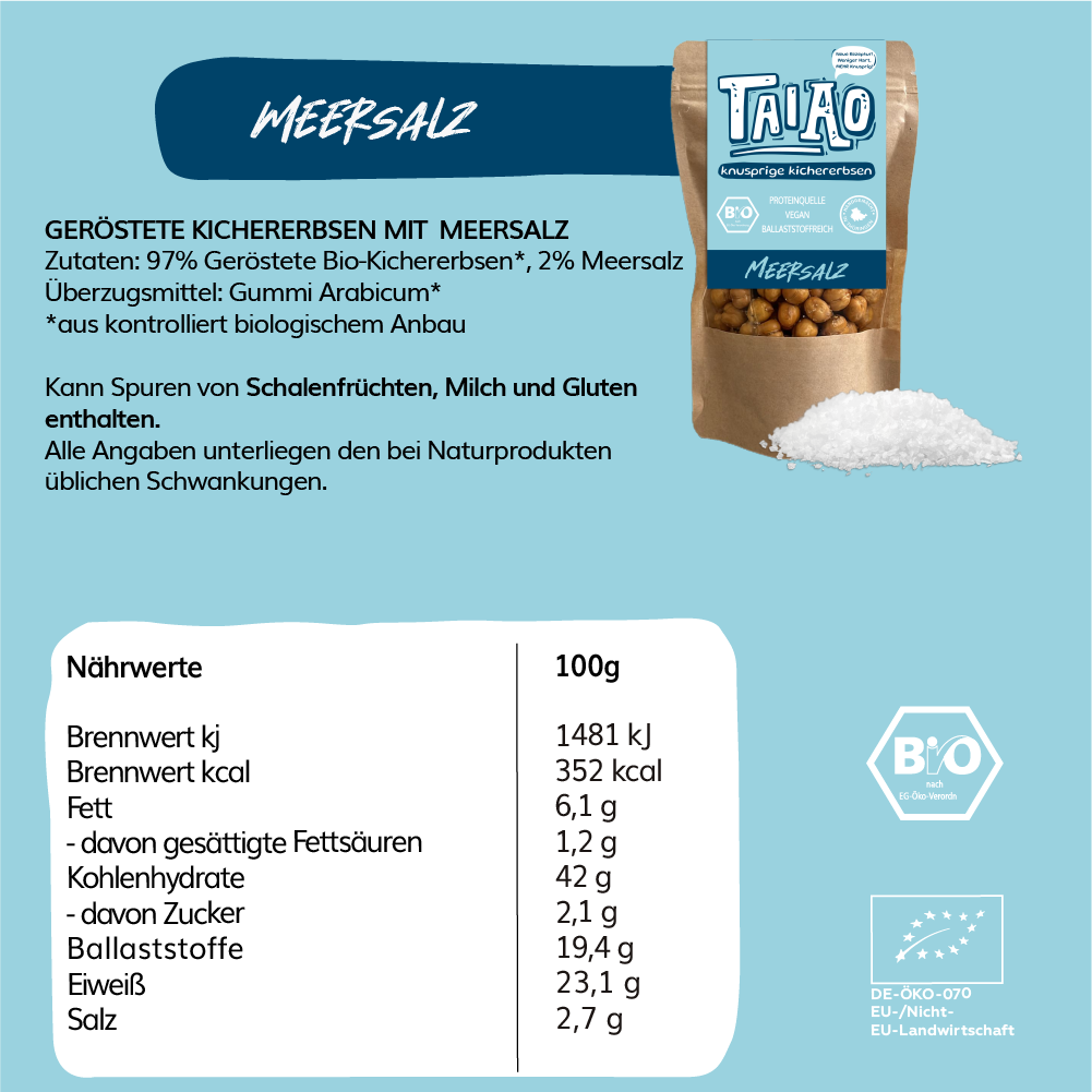 Knusprige Kichererbsen - Meersalz