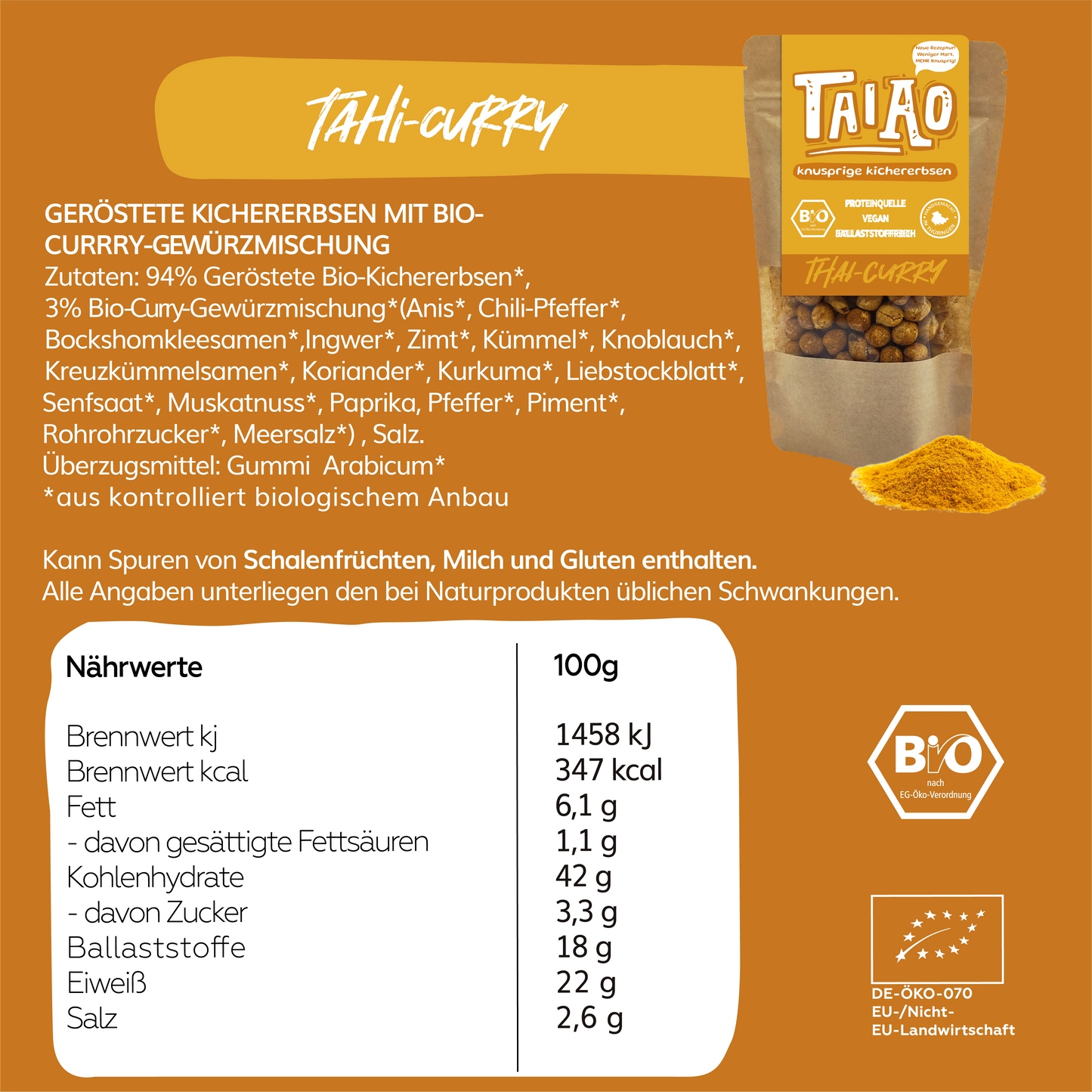 Knusprige Kichererbsen - 10er Pack Thai-Curry