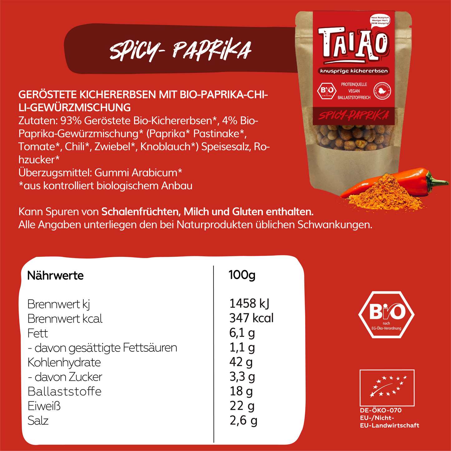 Knusprige Kichererbsen - 10er Pack Spicy-Paprika