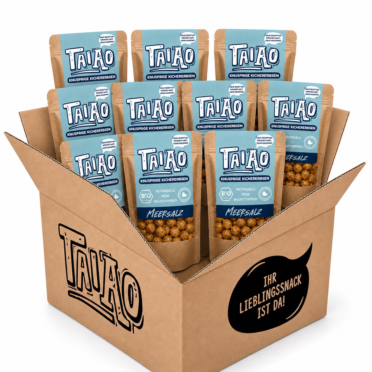 10x Bio Knusprige Kichererbsen Meersalz - proteinreich & ohne Zusätze