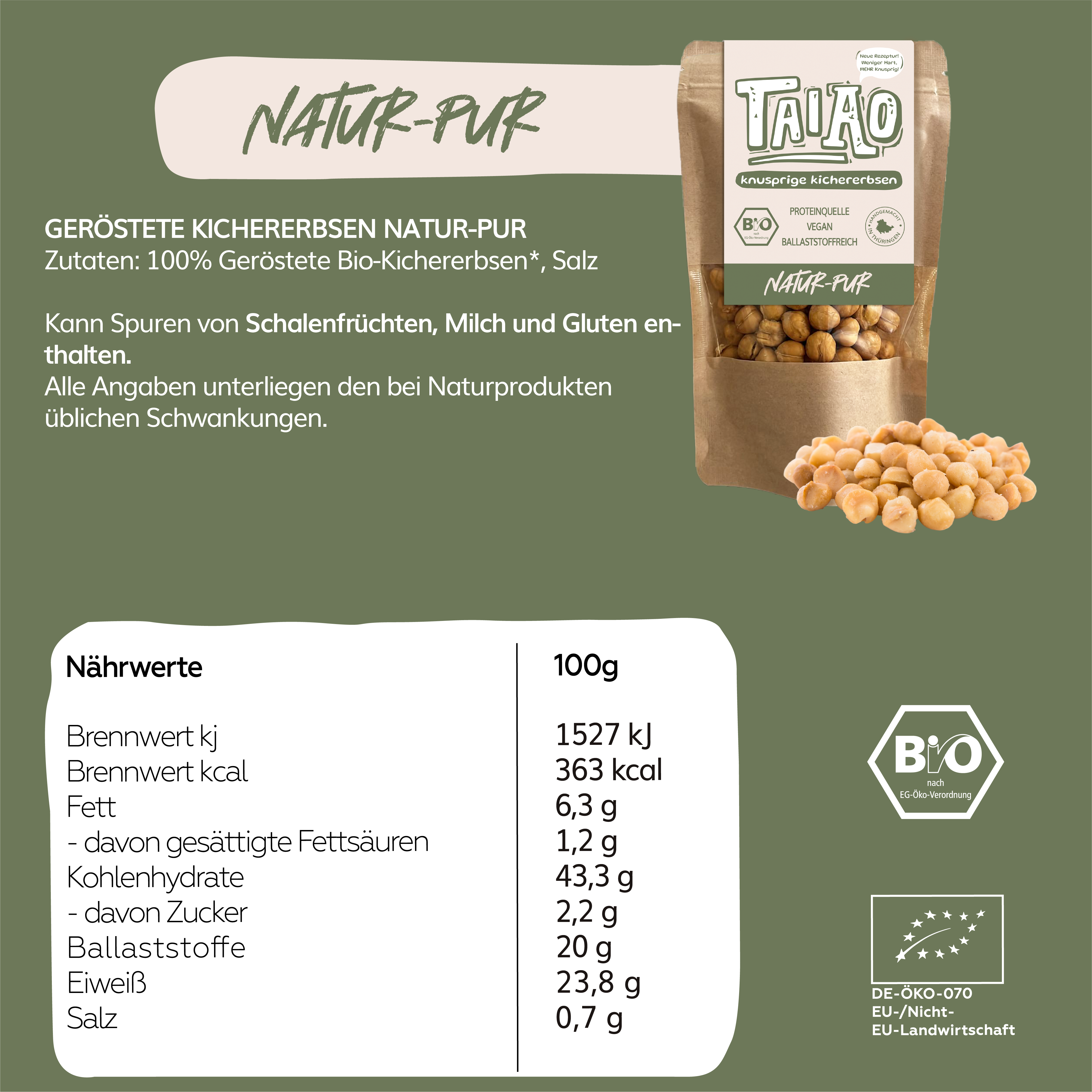 Knusprige Kichererbsen - Natur-Pur – TAIAO Knusprige Kichererbsen - Natur-Pur – TAIAO